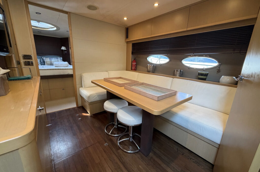 Princess V62 interior dining area