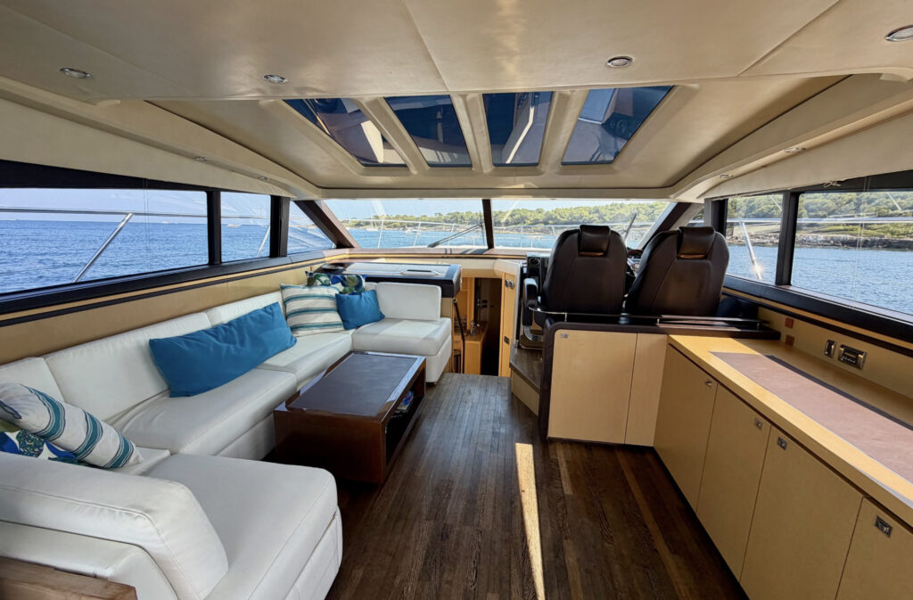 Princess V62 main salon with seating area